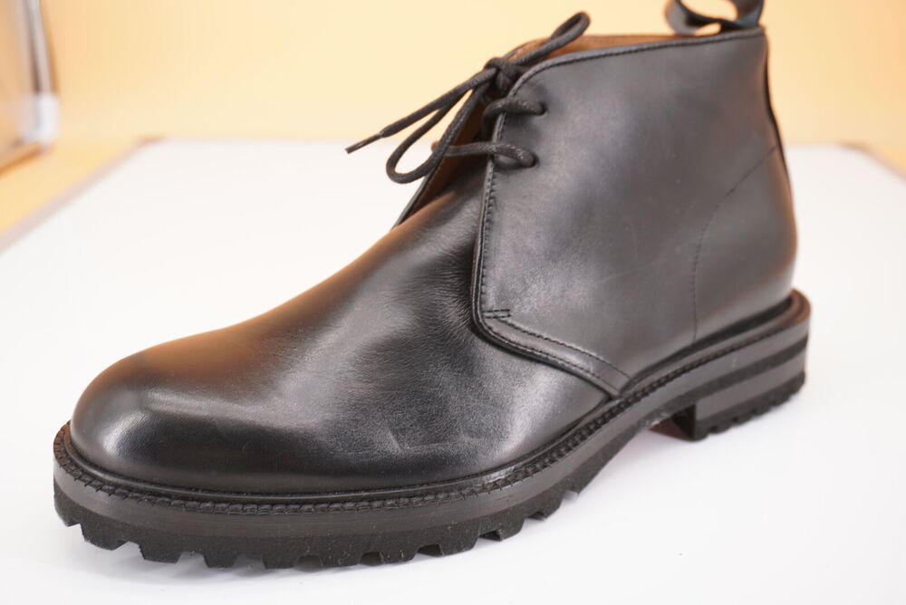 GREATS Brooklyn Chukka Boot Black Leather SZ 8 New Desert Lug 2 lace Army